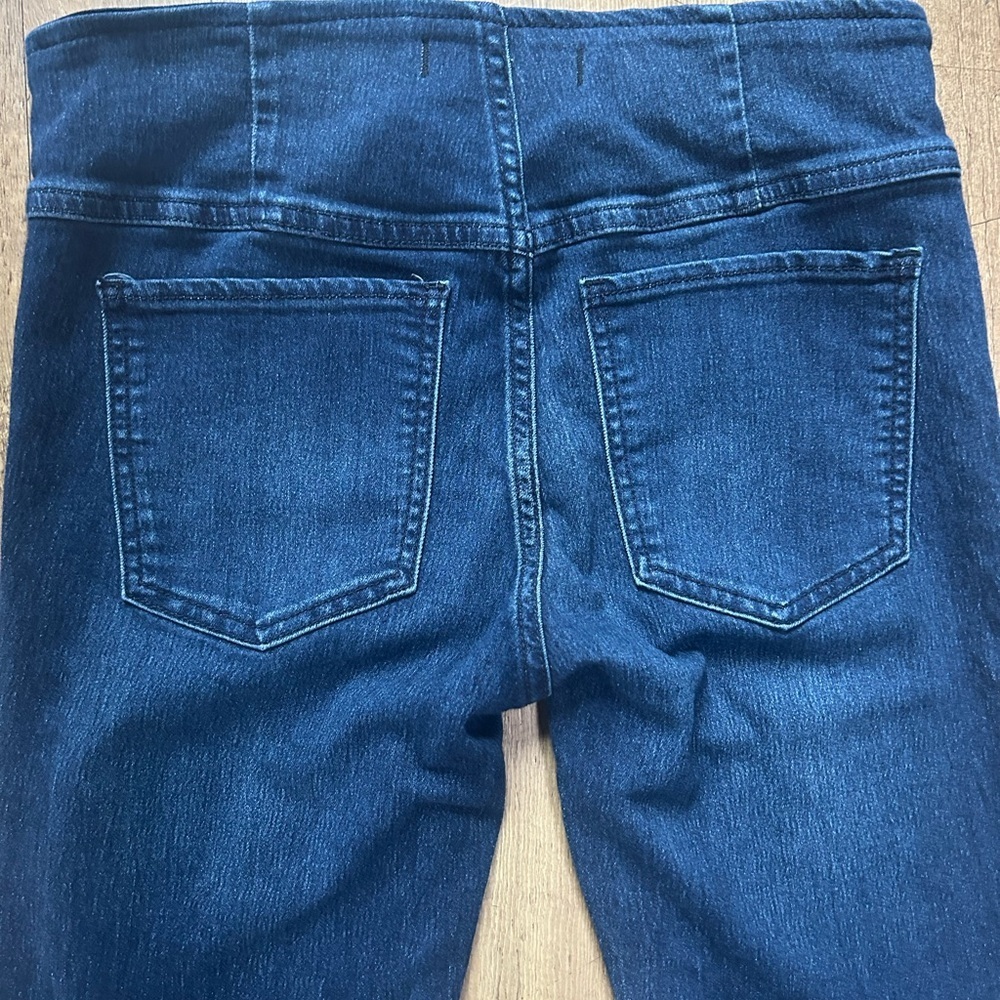 Free People Flare Jeans Dark Wash High Rise Boho Retro Size 26 - Picture 12 of 14